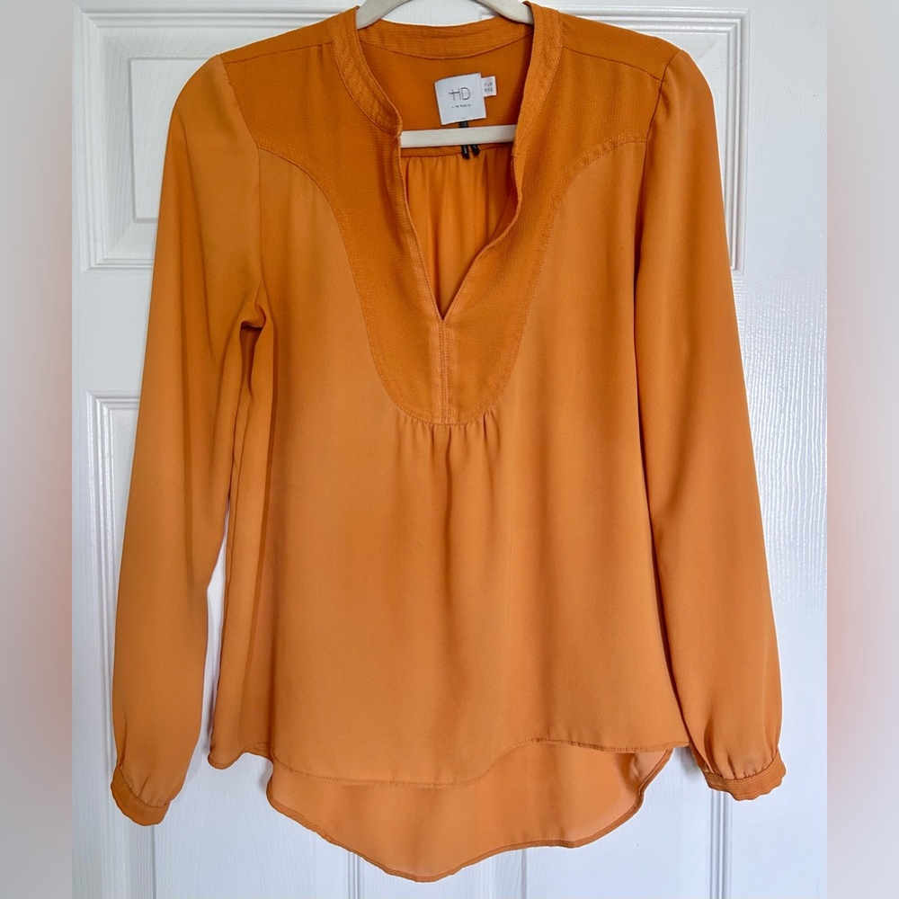 HD in Paris mustard beautifully detailed blouse